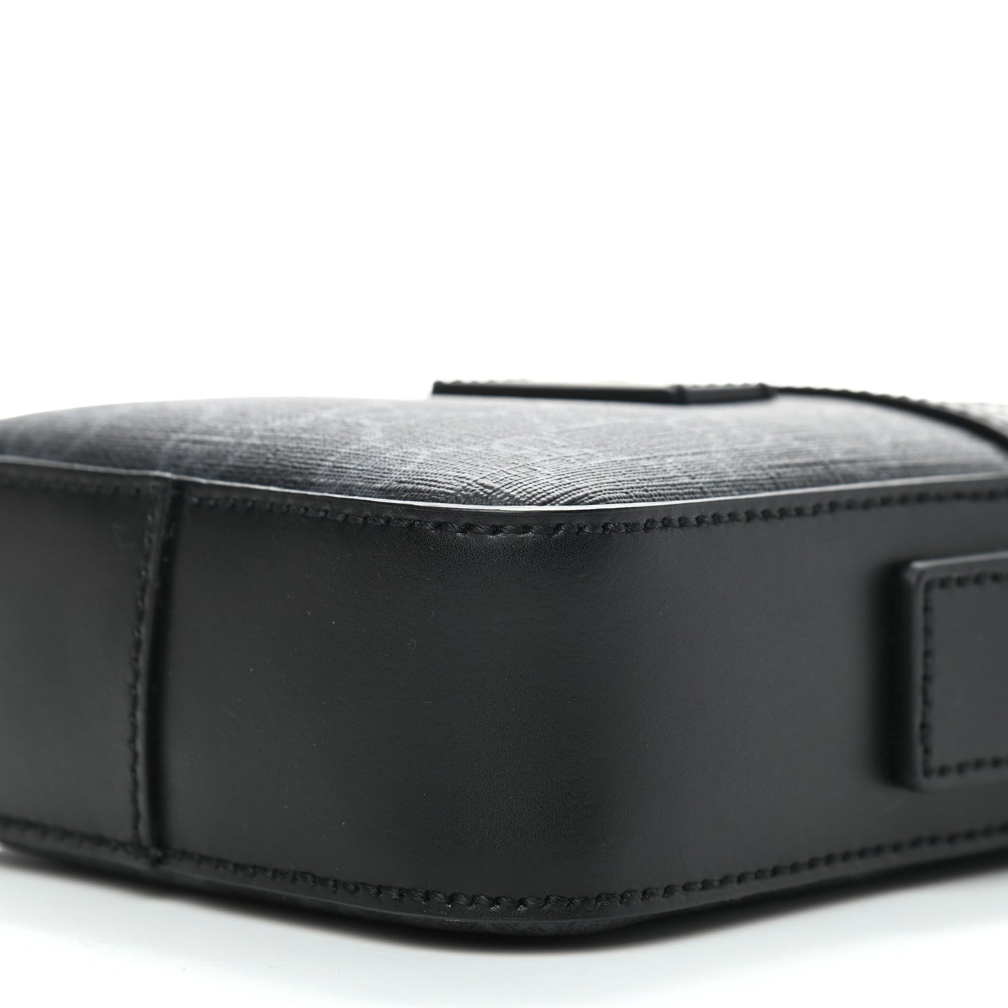 GG Supreme Monogram Appia Calfskin Web Small Camera Messenger Bag Black Grey