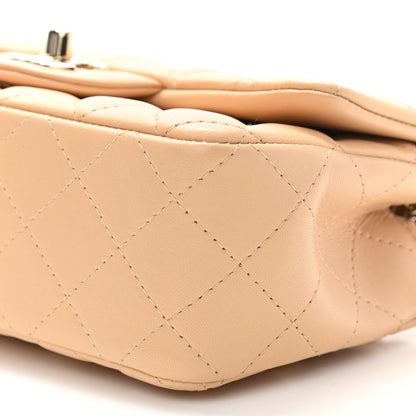 Chanel Lambskin Quilted Mini Rectangular Flap Beige 10 of 11