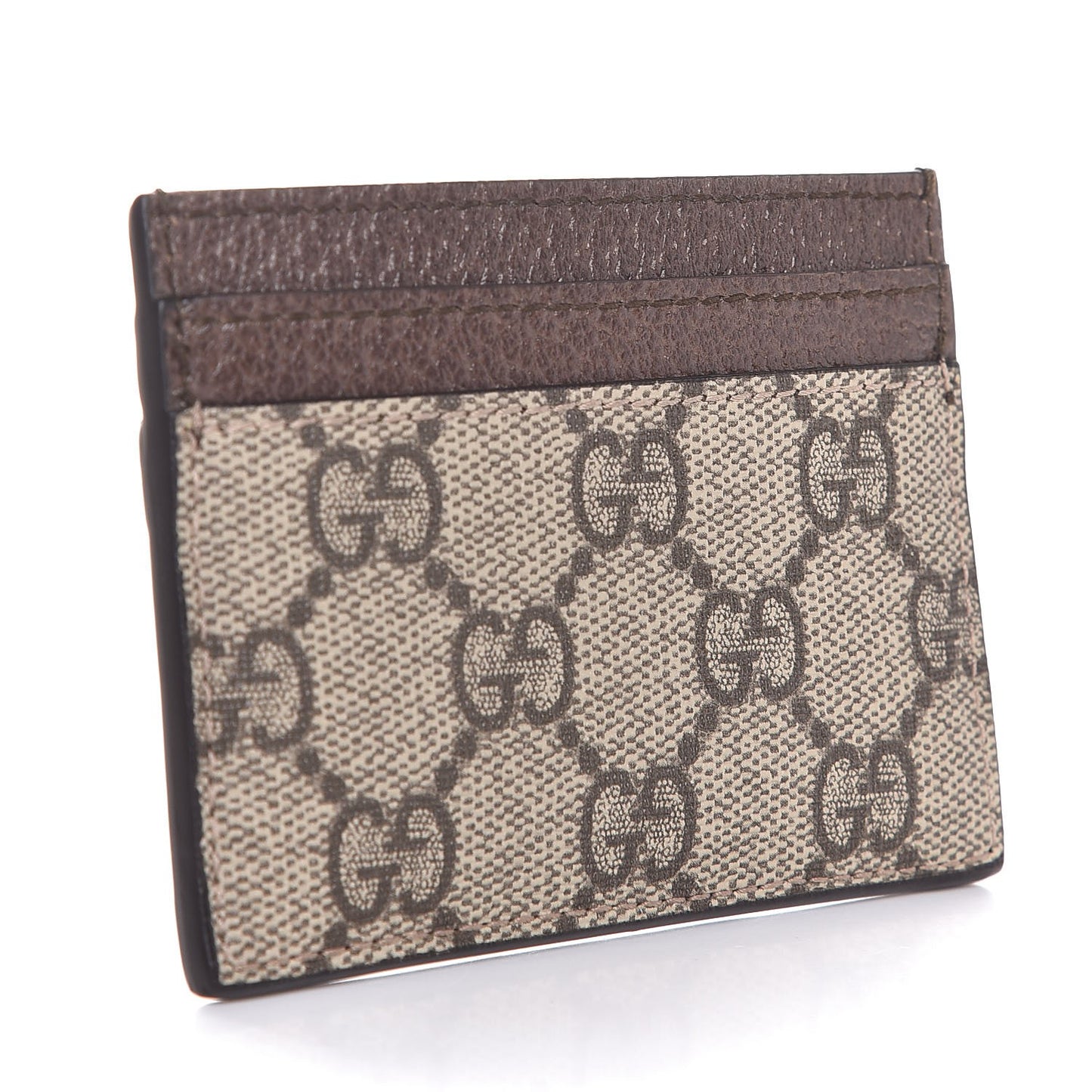 GG Supreme Monogram Ophidia Card Holder Brown