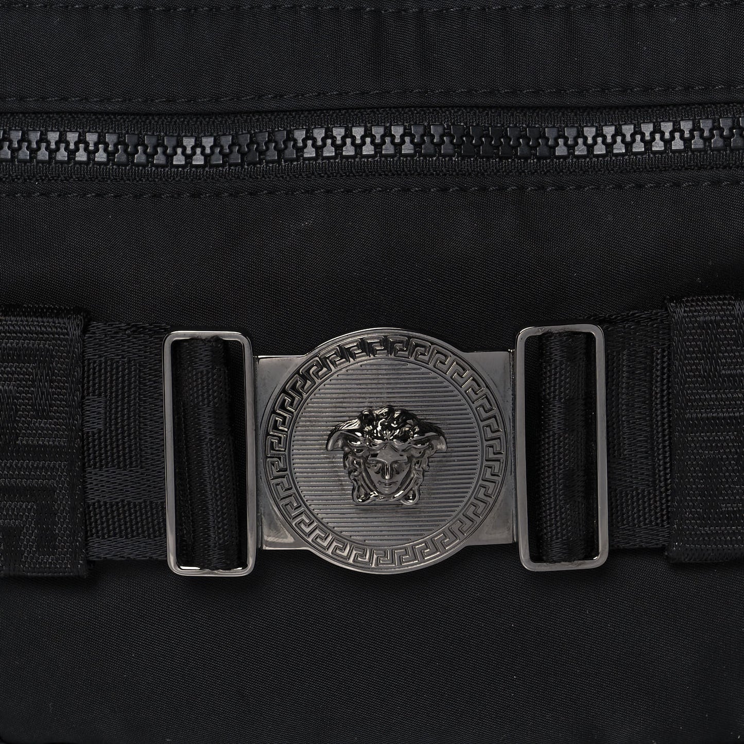 Nylon Palazzo Medusa Belt Bag Black