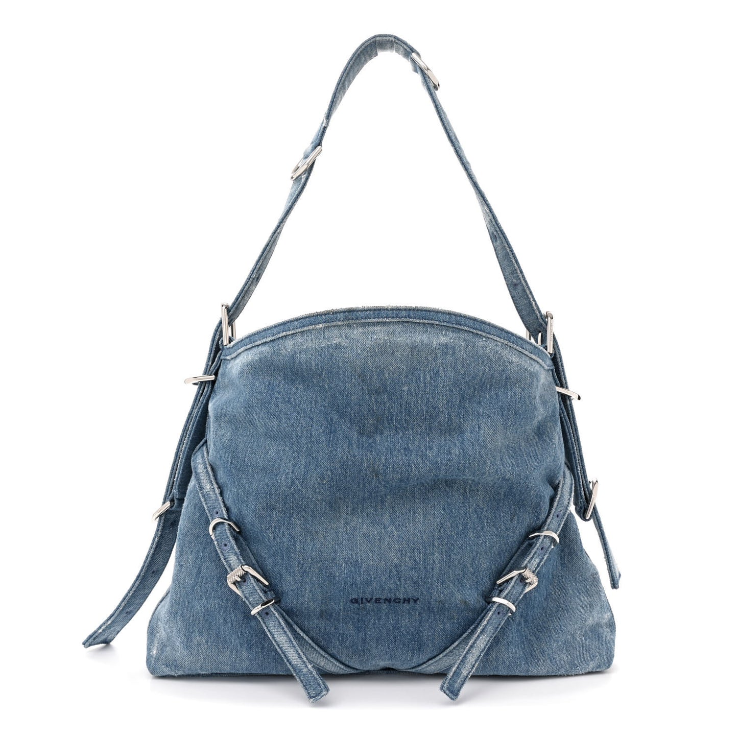 Washed Denim Medium Voyou Bag Medium Blue