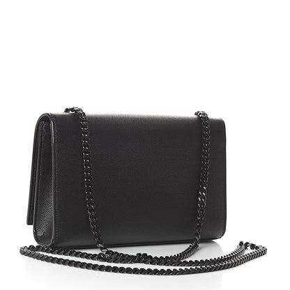 Saint Laurent Grain De Poudre Small Monogram Kate Satchel Black 3 of 10