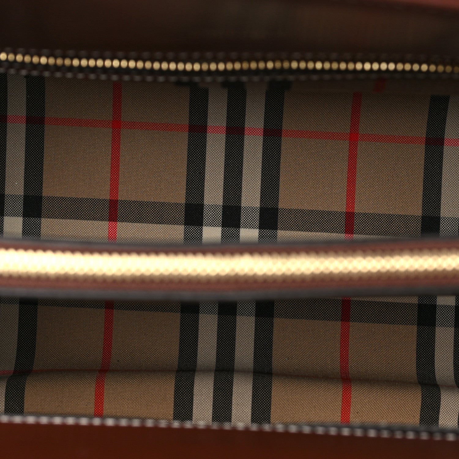 Burberry Calfskin Vintage Check Small Two Handle Title Bag Black 5 of 7