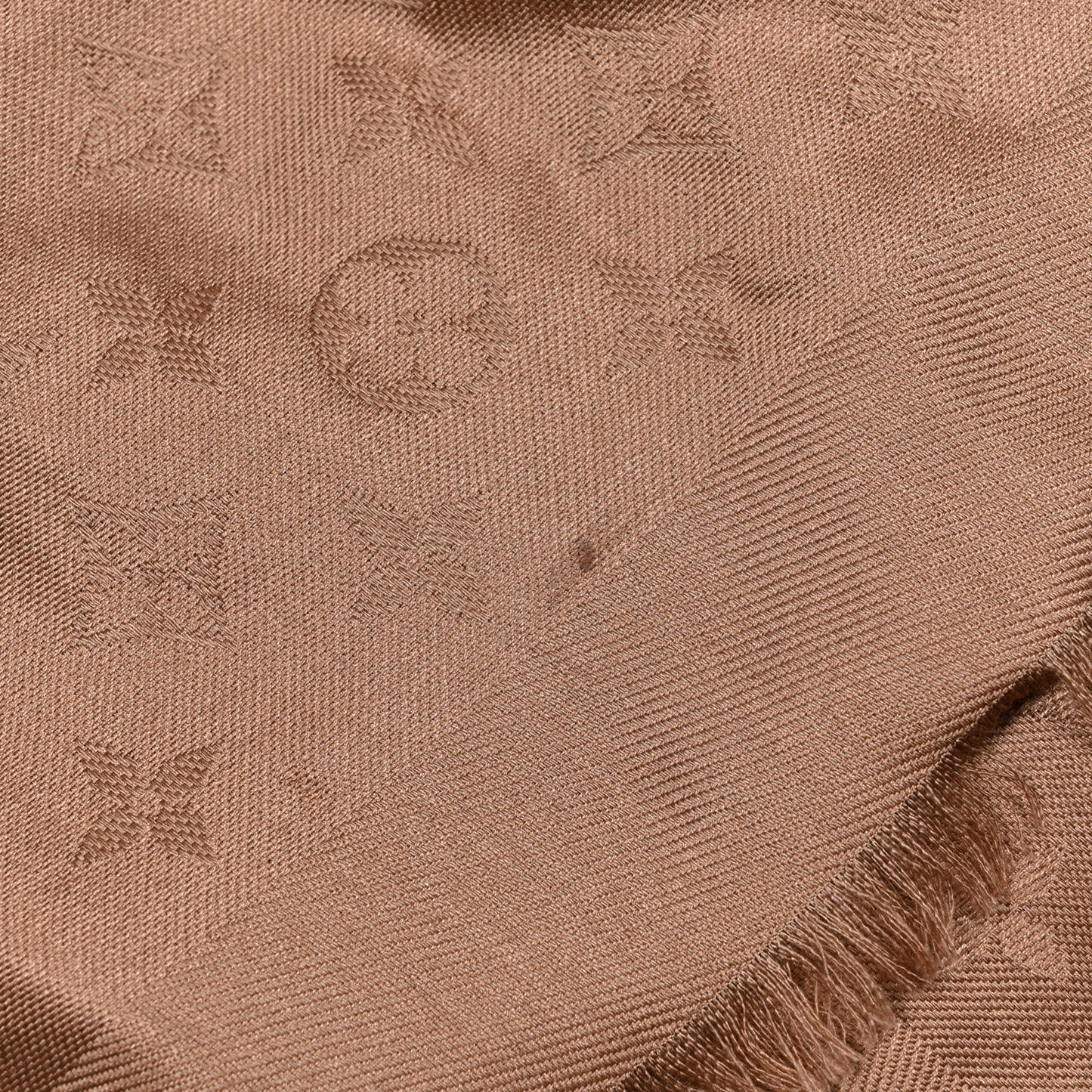 Silk Wool Monogram Shawl Cappuccino