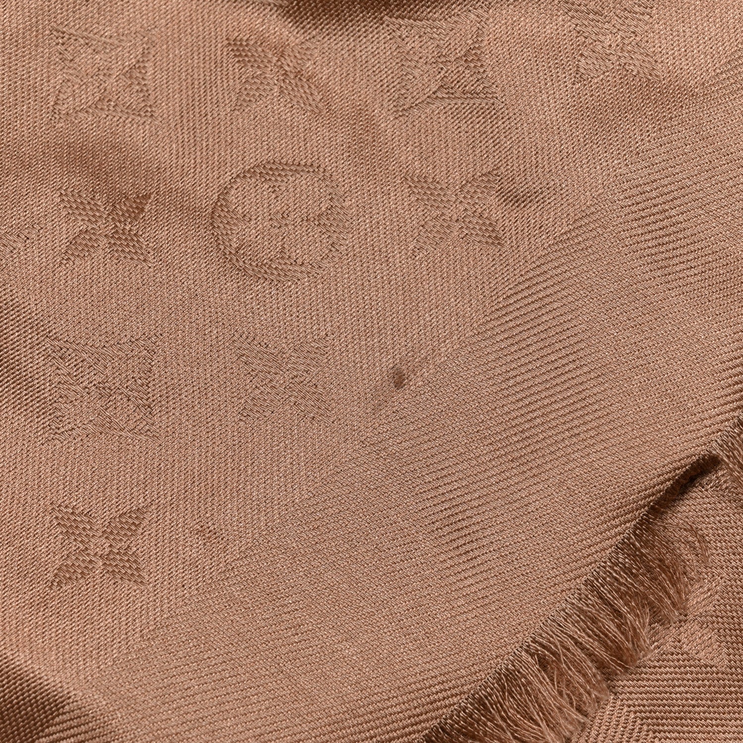Louis Vuitton Silk Wool Monogram Shawl Cappuccino 4 of 4