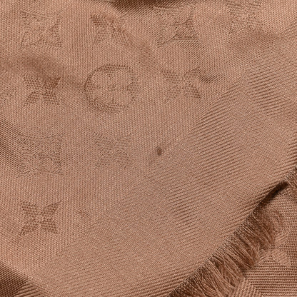 Louis Vuitton Silk Wool Monogram Shawl Cappuccino 4 of 4