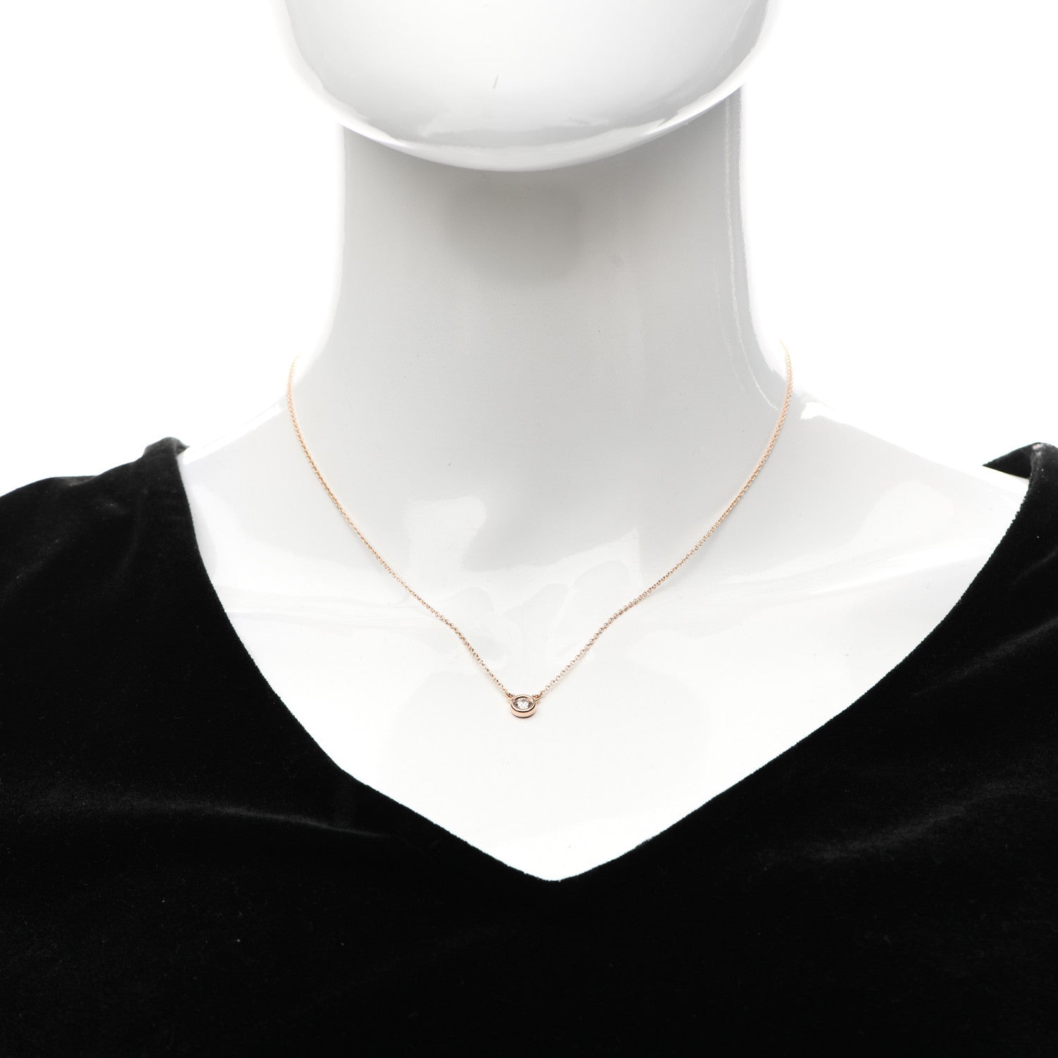 Tiffany 18K Rose Gold Diamond .17ct Elsa Peretti Diamonds by the Yard Pendant Necklace 2 of 7