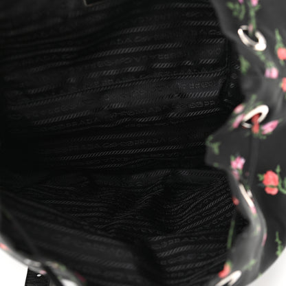 Prada Tessuto Nylon Saffiano Stampata Backpack Black Dis Rose 4 of 10