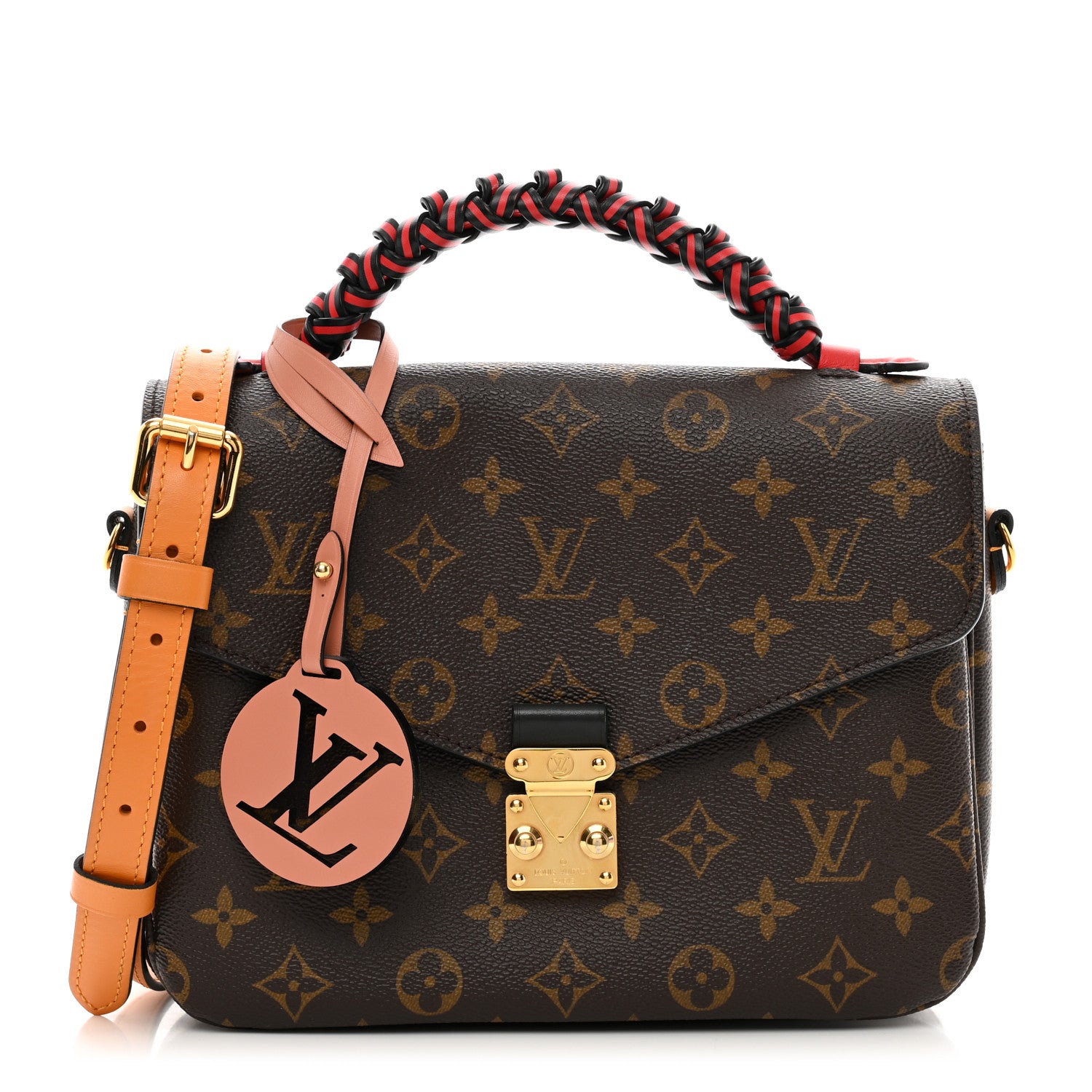 Louis Vuitton Monogram Braided Pochette Metis Coquelicot 1 of 11