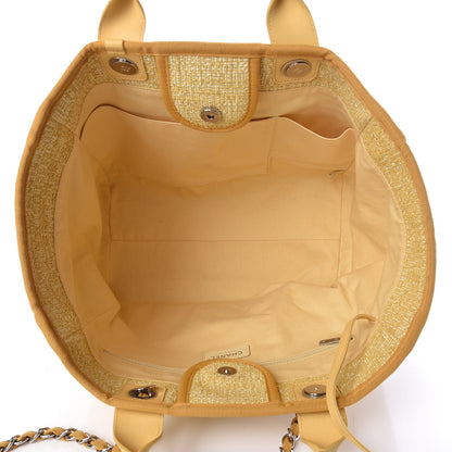 Chanel Canvas Medium Deauville Tote Light Yellow 5 of 11