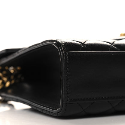 Saint Laurent Lambskin Mixed Matelasse Triquilt Medium Monogram Satchel Black 8 of 9