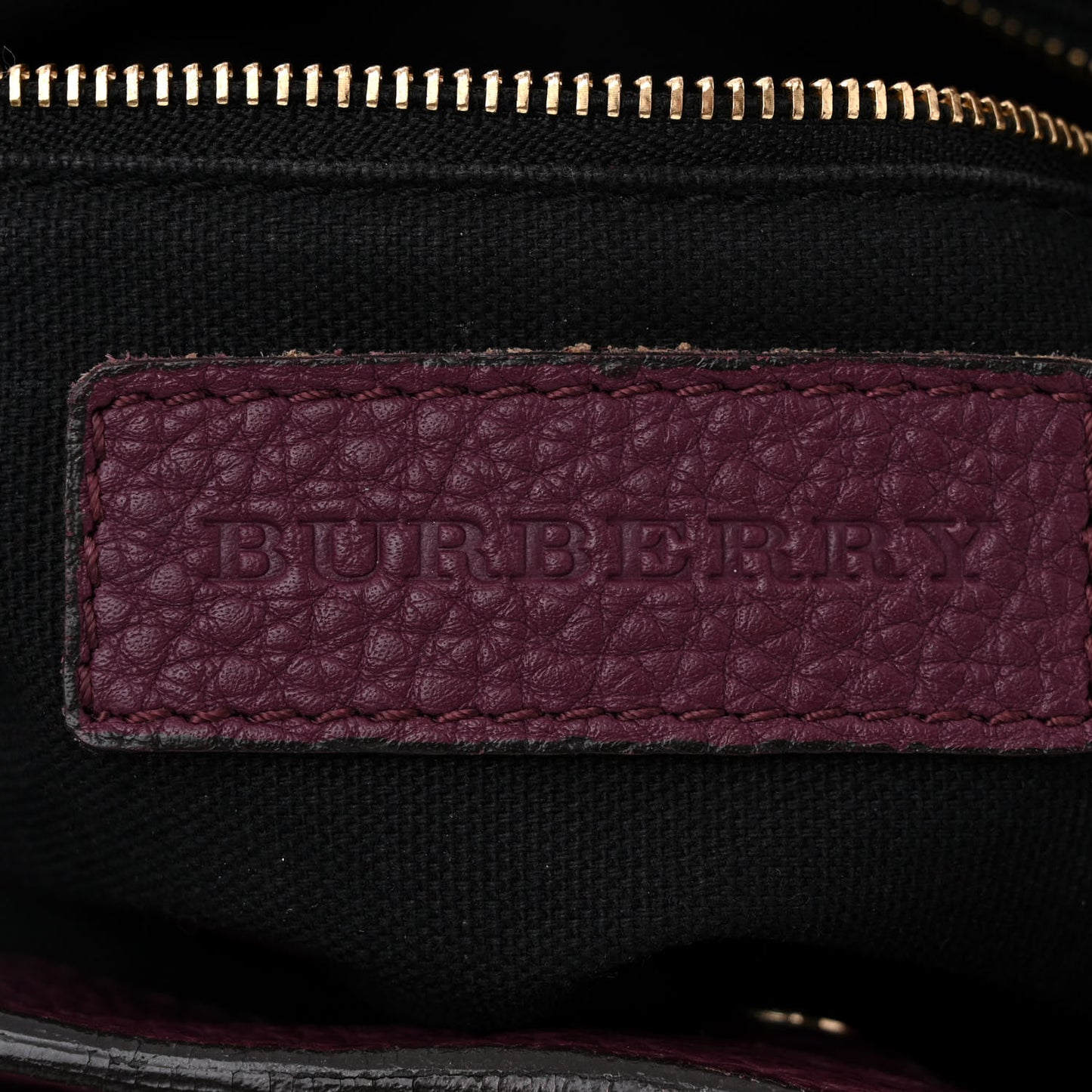 Grainy Calfskin House Check Small Banner Tote Elderberry
