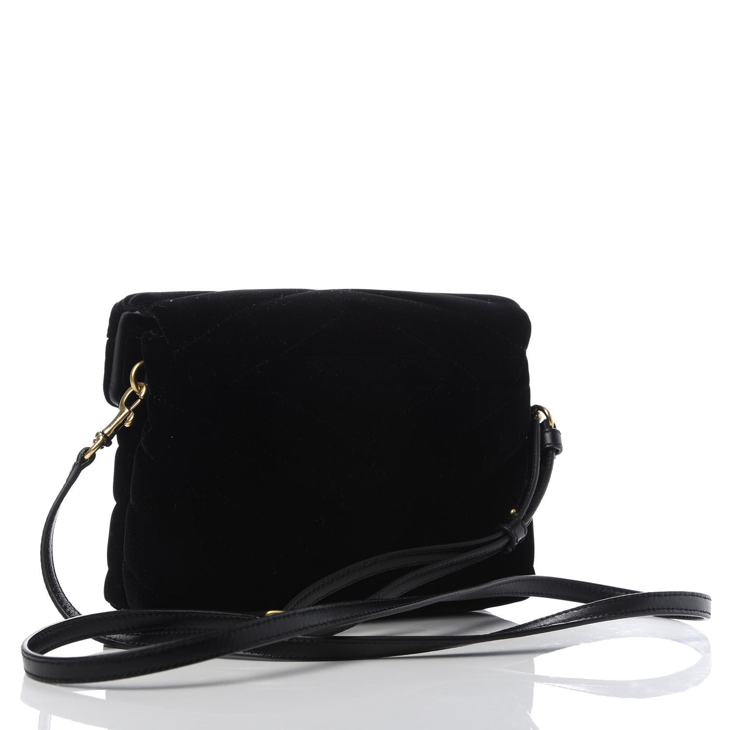 Velvet Y Quilted Monogram Toy Loulou Chain Satchel French Black