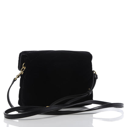 Saint Laurent Velvet Y Quilted Monogram Toy Loulou Chain Satchel French Black 2 of 9
