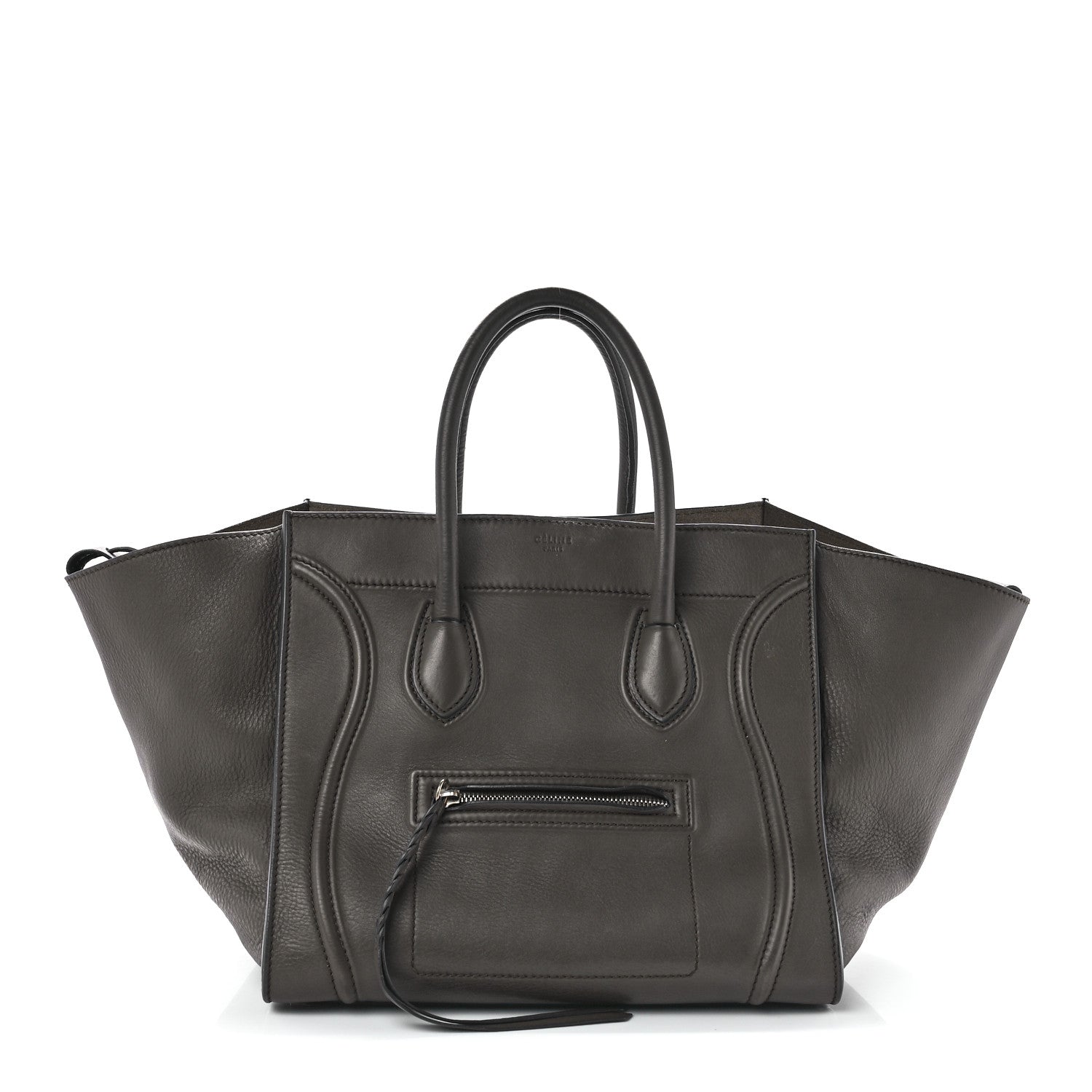 Celine Supple Calfskin Medium Phantom Luggage Khaki Cobalt Trim 1 of 12