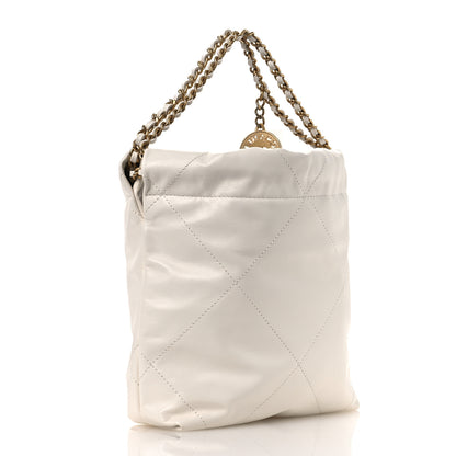 Chanel Shiny Calfskin Quilted Mini Chanel 22 White 3 of 11