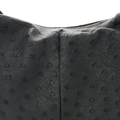 Gucci Ostrich Medium Horsebit Chain Hobo Black 8 of 17