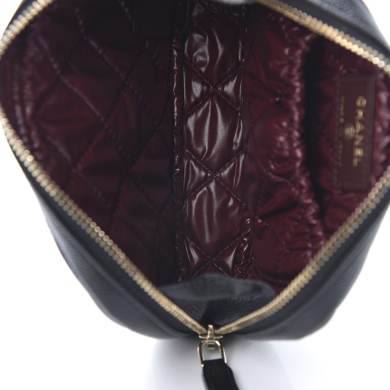 Chanel Caviar Quilted Small Curvy Pouch Cosmetic Case Black 5 of 8