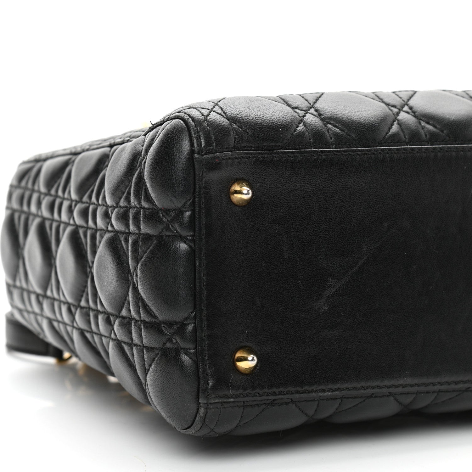 Christian Dior Lambskin Cannage Medium Lady Dior Black 9 of 11