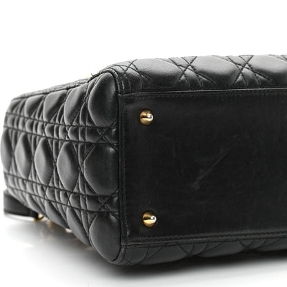 Christian Dior Lambskin Cannage Medium Lady Dior Black 9 of 11