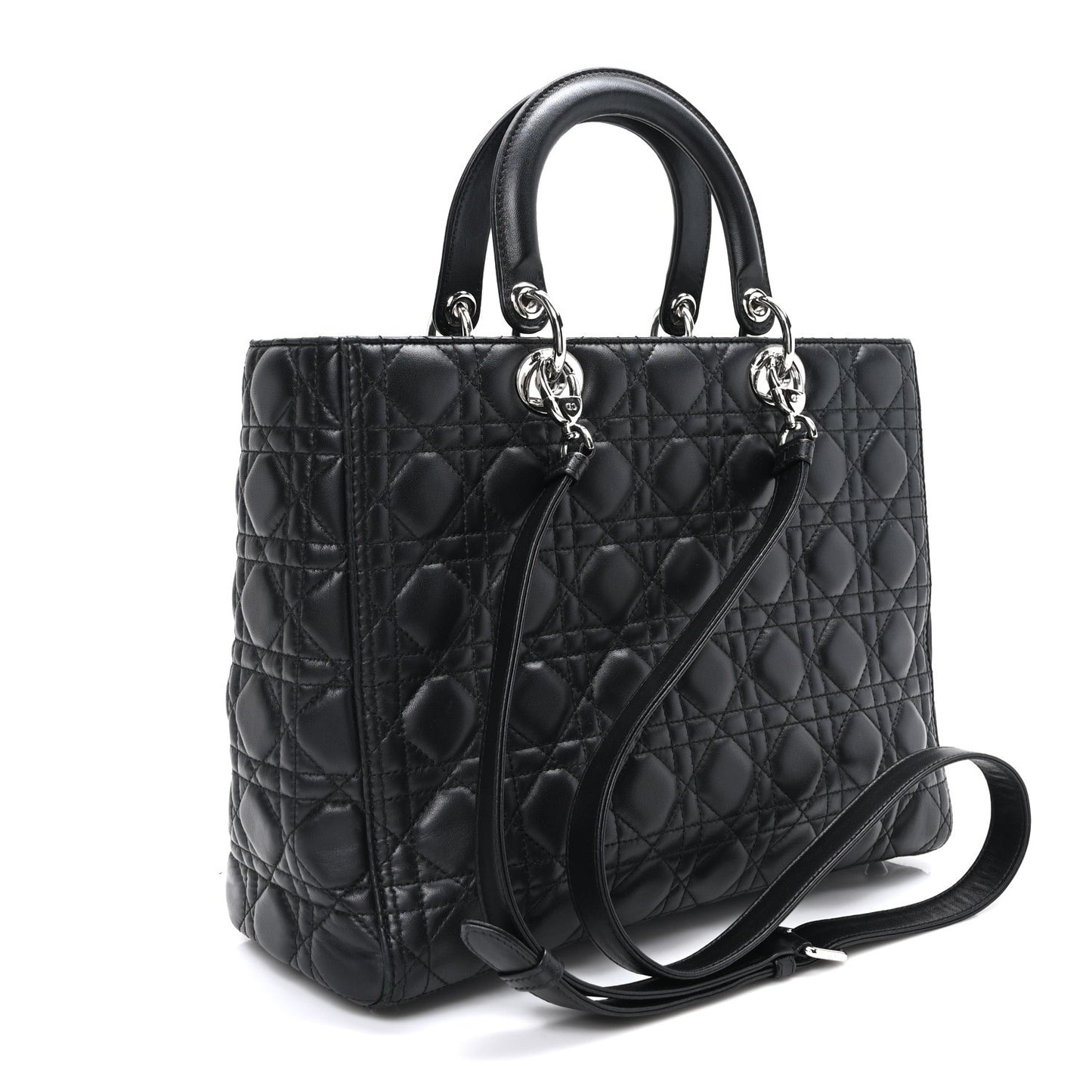 Lambskin Cannage Large Lady Dior Black