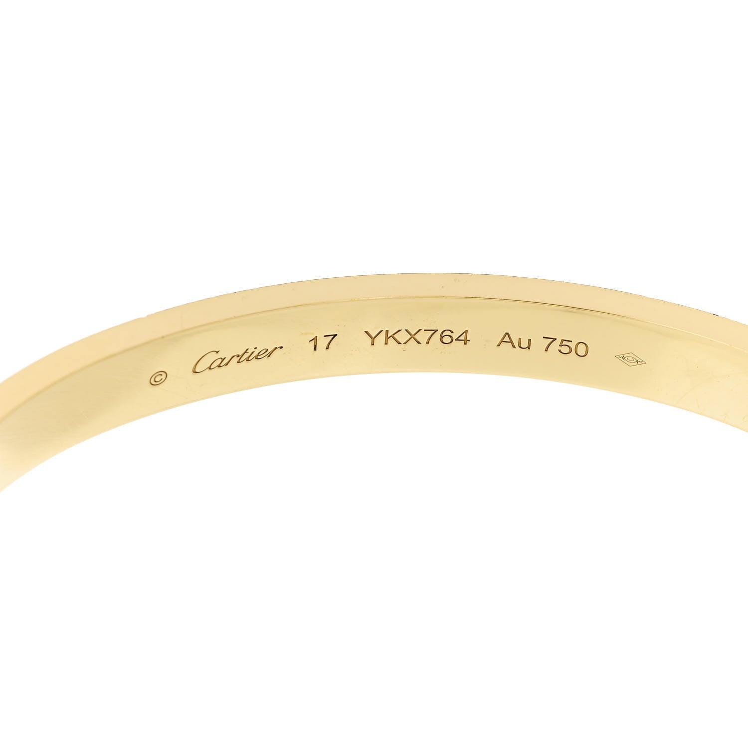 Cartier 18K Yellow Gold Brushed Finish LOVE Bracelet 17 6 of 9
