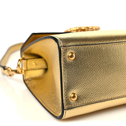 Valentino Garavani Metallic Calfskin Crystal VSling Top Handle Bag Gold 8 of 9