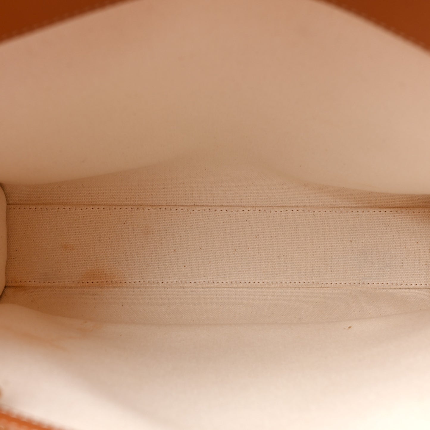 Canvas Calfskin Logo Print Small Vertical Cabas Natural Tan