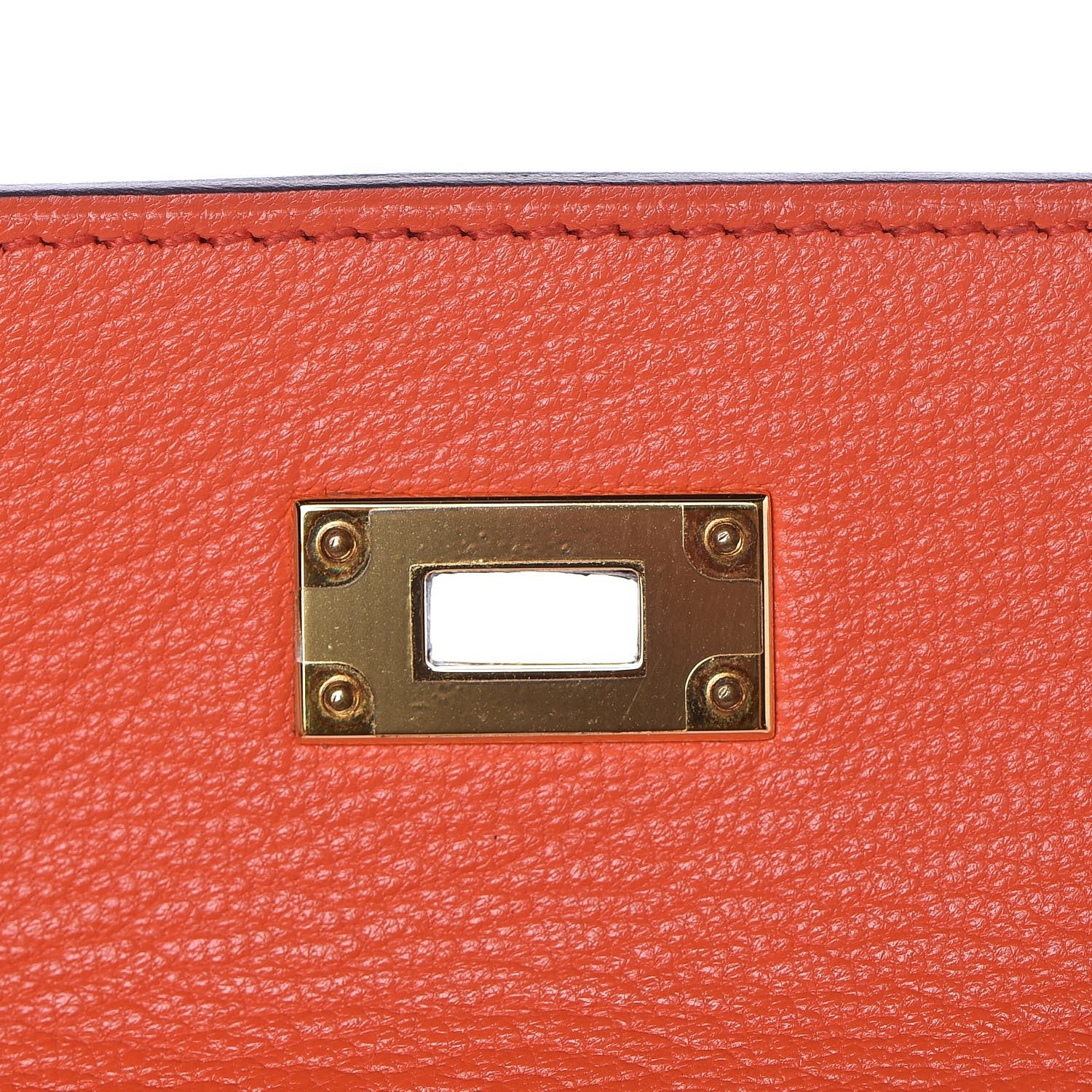 Hermes Chevre Mysore Kelly Longue Wallet Orange Poppy 16 of 24