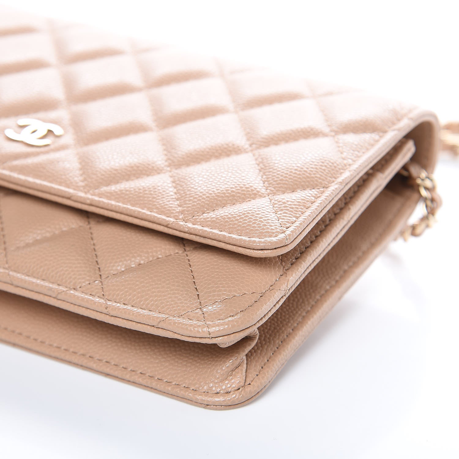Chanel Caviar Quilted Wallet On Chain WOC Beige 10 of 11