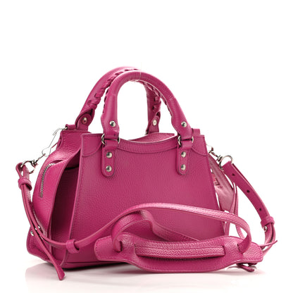 Balenciaga Grained Calfskin Neo Classic Silver Hardware Mini City Fuchsia 3 of 8