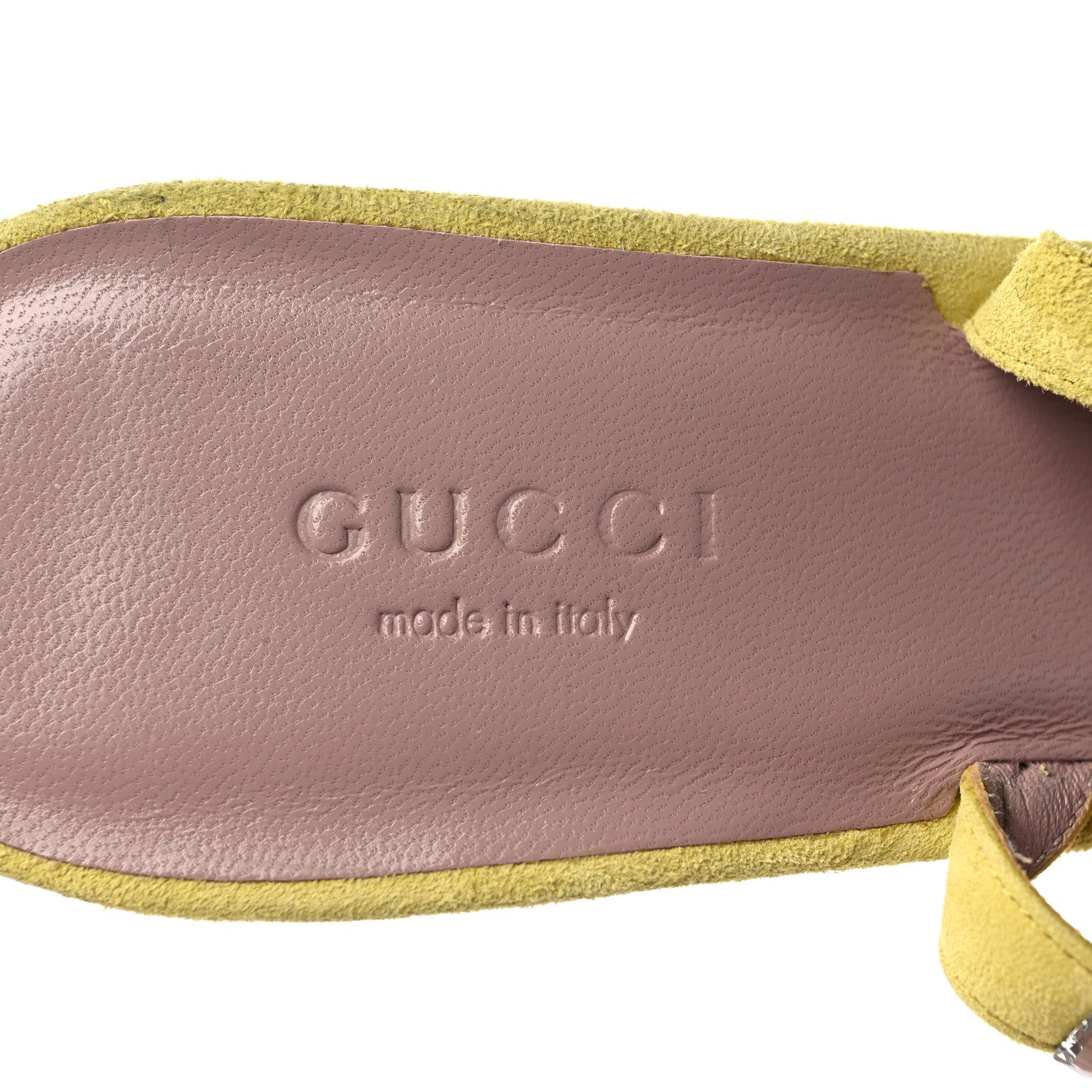 Gucci Crystal Kid Scamosciato Mallory Slingback Sandals 38.5 Transparent Mimosa Flower 7 of 10