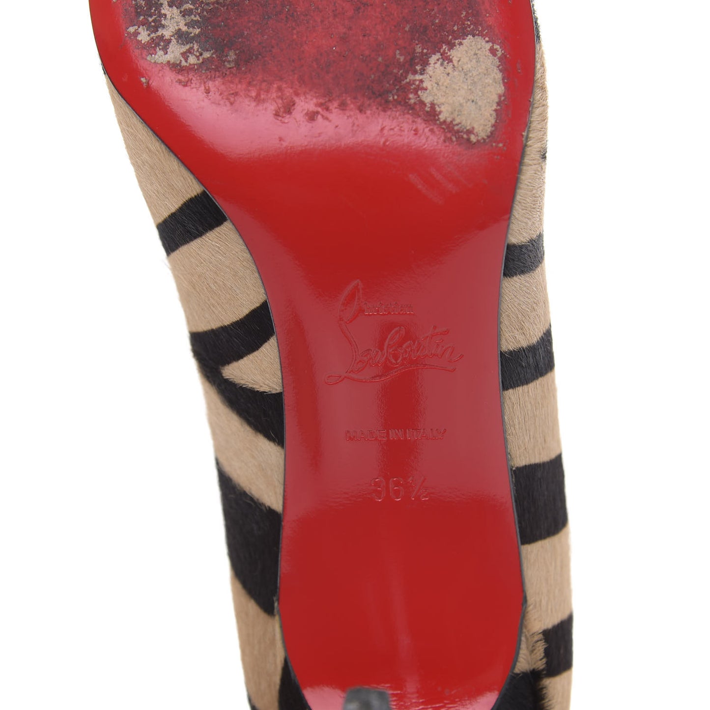 Calf Hair Patent Zebra Print Geo 85 Pumps 36.5 Dune Black