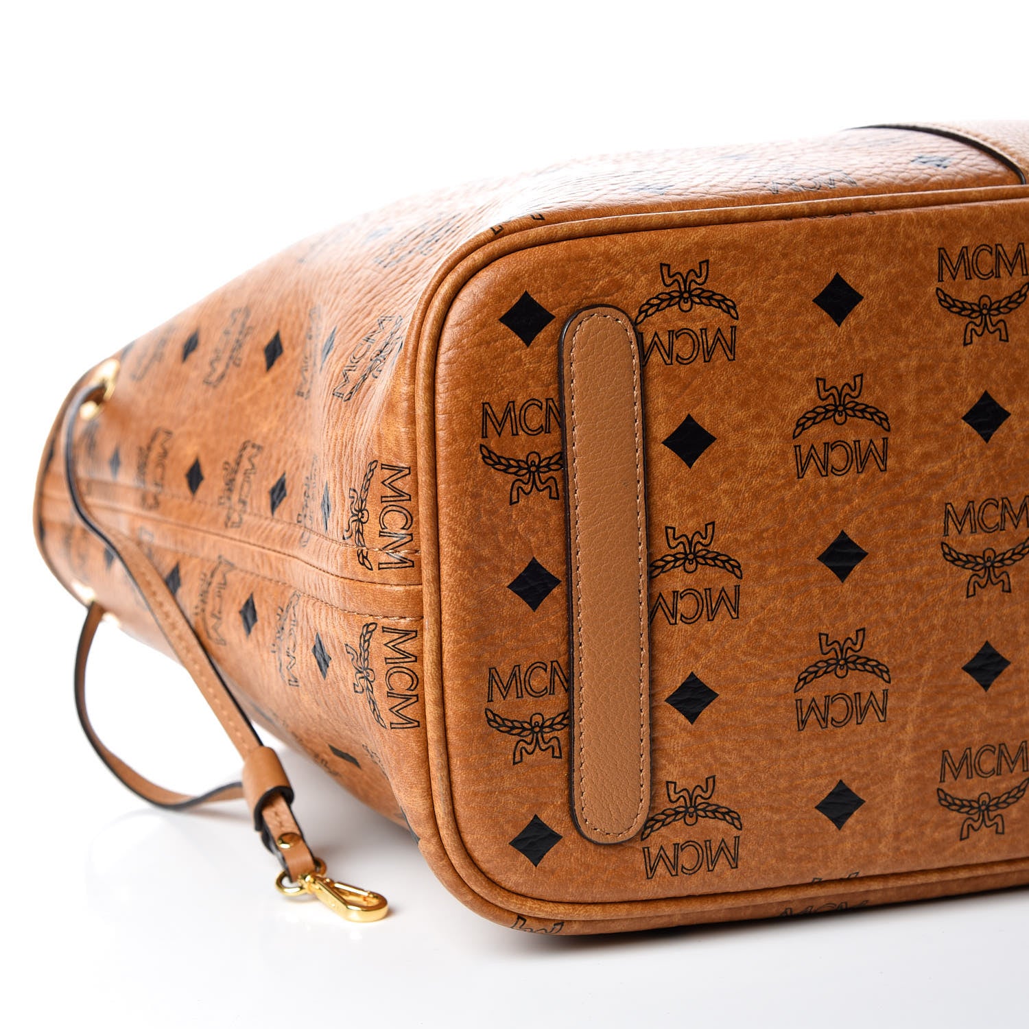 MCM Visetos Medium Liz Reversible Shopper Tote Cognac 11 of 17