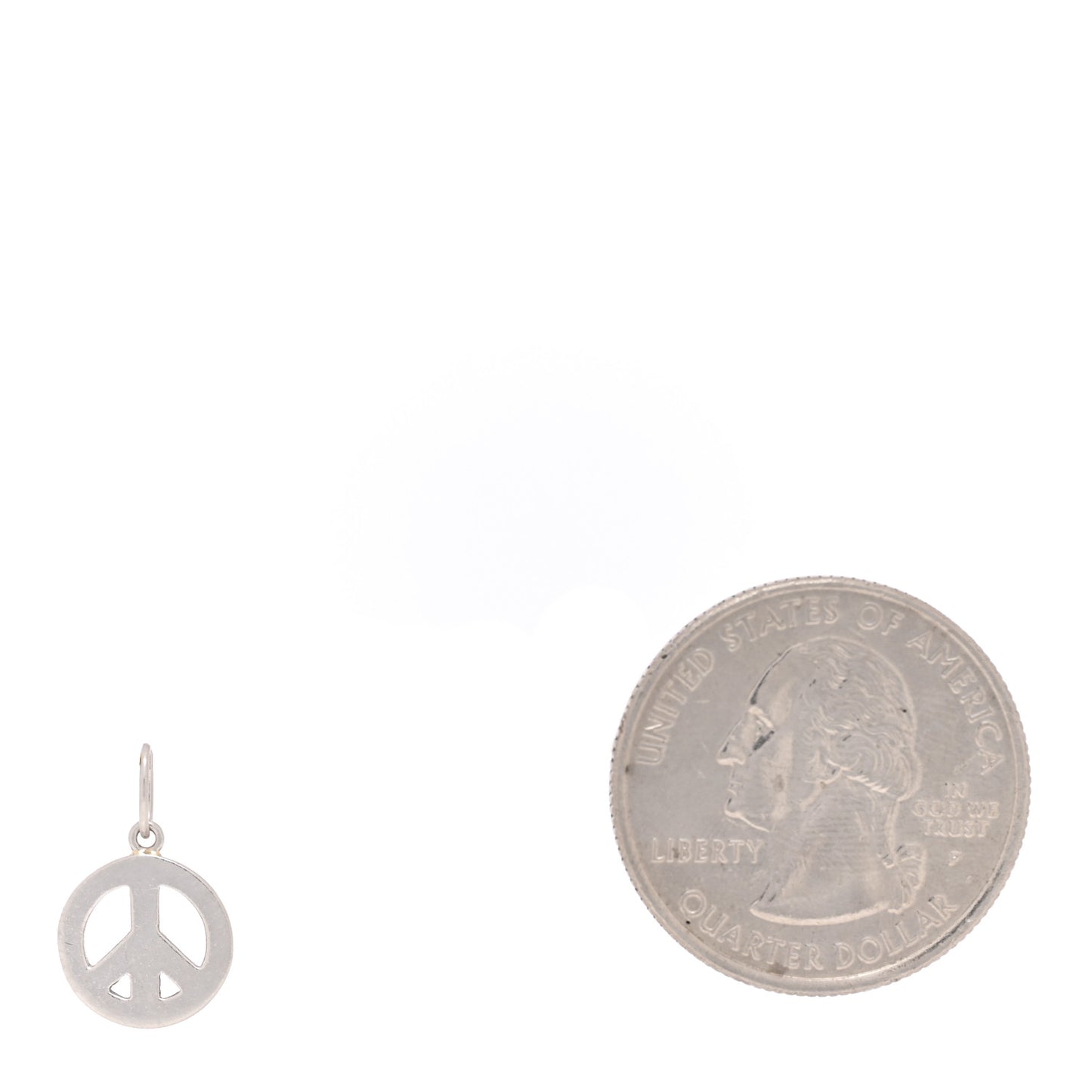 Platinum Diamond Mini Peace Charm Pendant