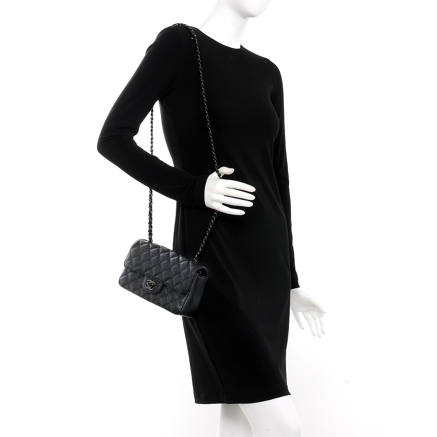 Chanel Crumpled Calfskin Quilted Mini Rectangular Flap So Black 2 of 10