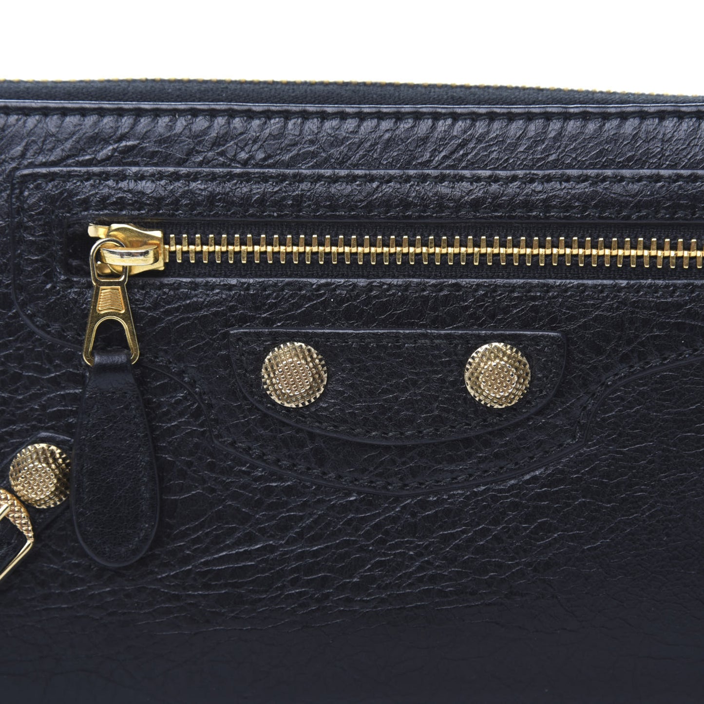 Agneau Giant 12 Gold Hardware Continental Zip Around Wallet Black