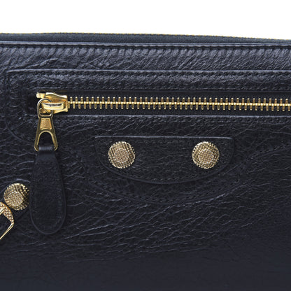 Balenciaga Agneau Giant 12 Gold Hardware Continental Zip Around Wallet Black 9 of 9