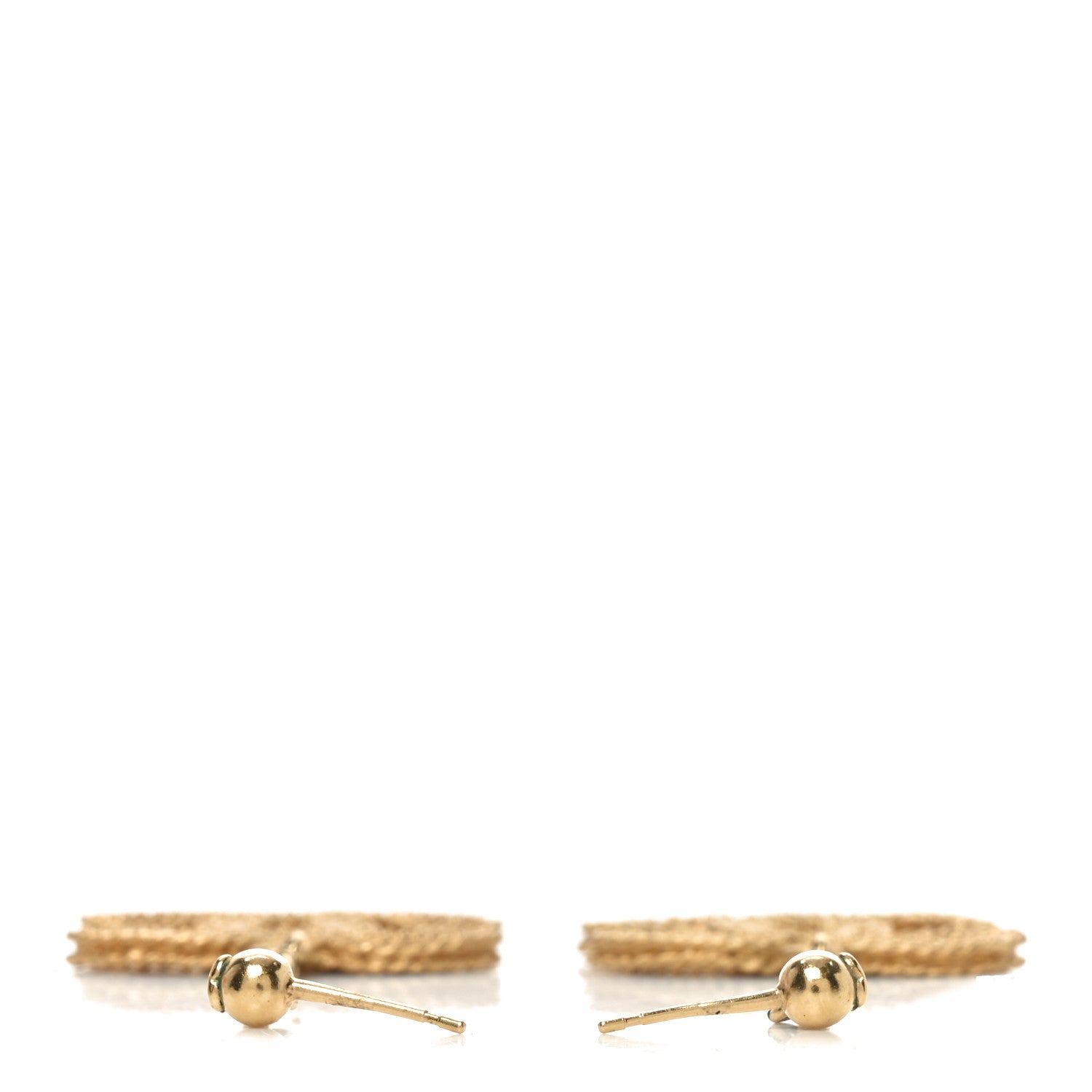 Chanel CC Drop Earrings Matte Gold 3 of 4