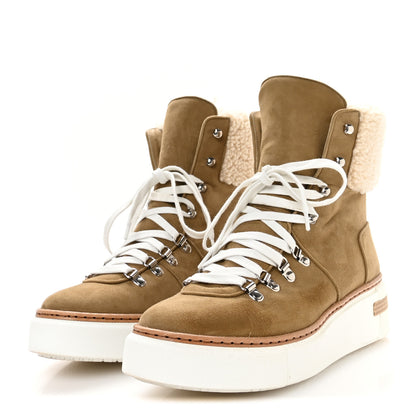Hermes Chevre Velours Woolskin Womens Flocon Ankle Boots 39.5 Beige Gobi Ecru 4 of 8