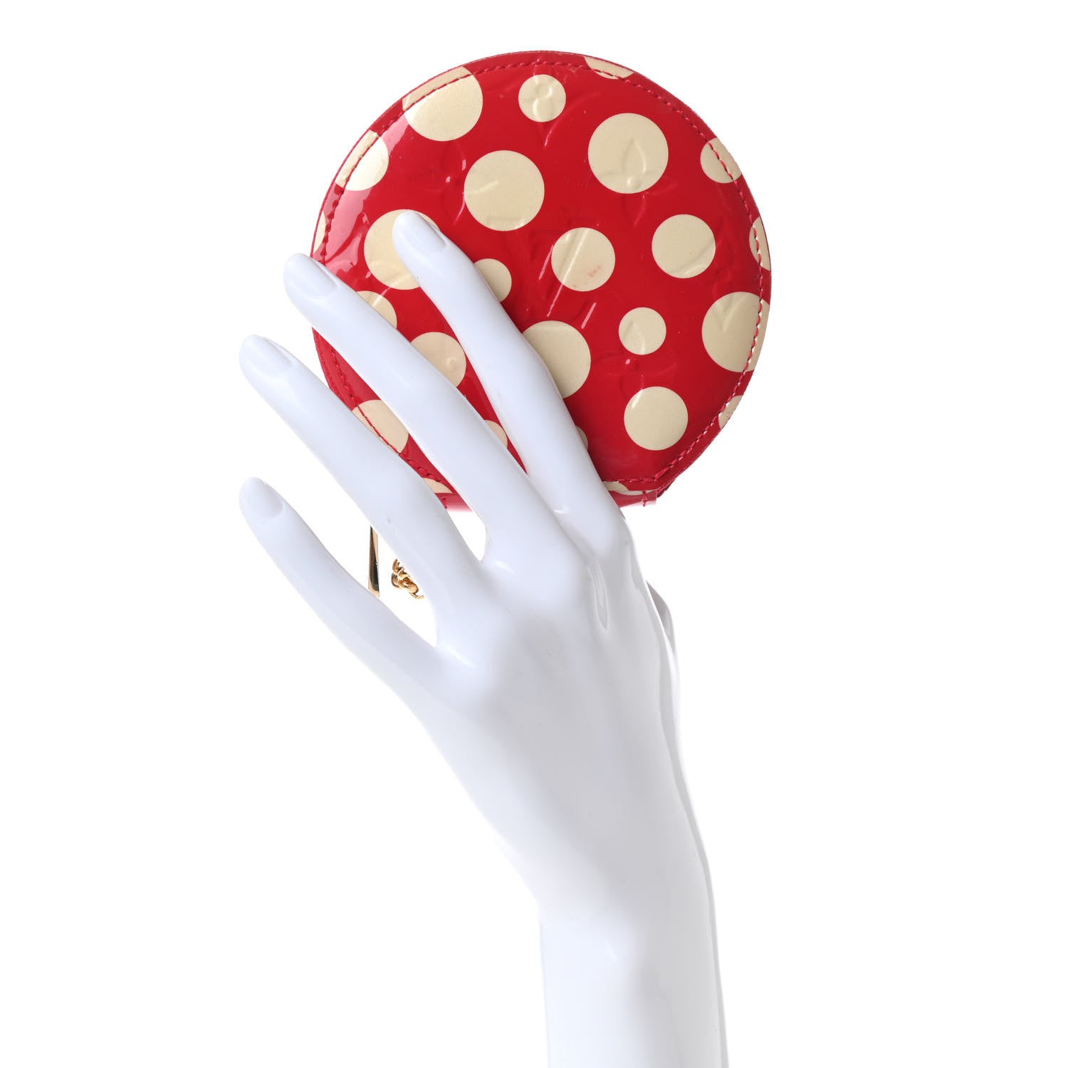 Louis Vuitton Vernis Kusama Infinity Dots Chapeau Coin Purse Red 2 of 8