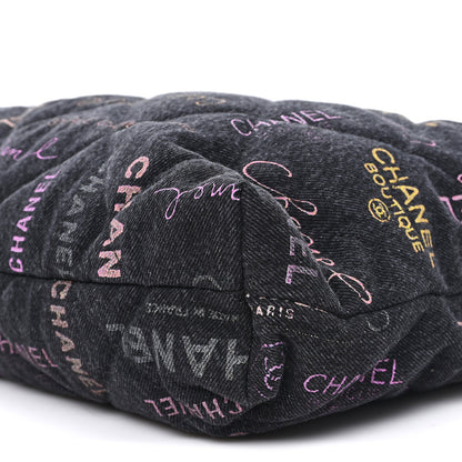 Chanel Denim Quilted Denim Mood Maxi Shopping Bag Black Multicolor 10 of 10