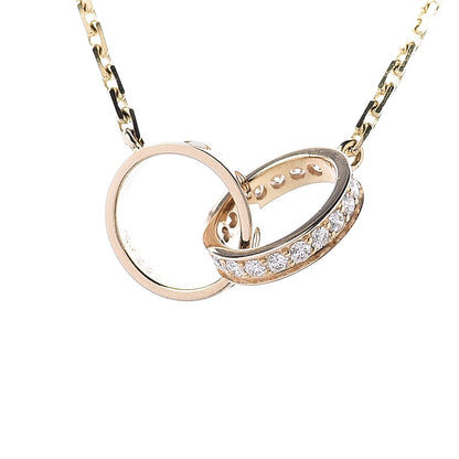 Cartier 18K Yellow Gold Diamond Interlocking LOVE Necklace 4 of 8