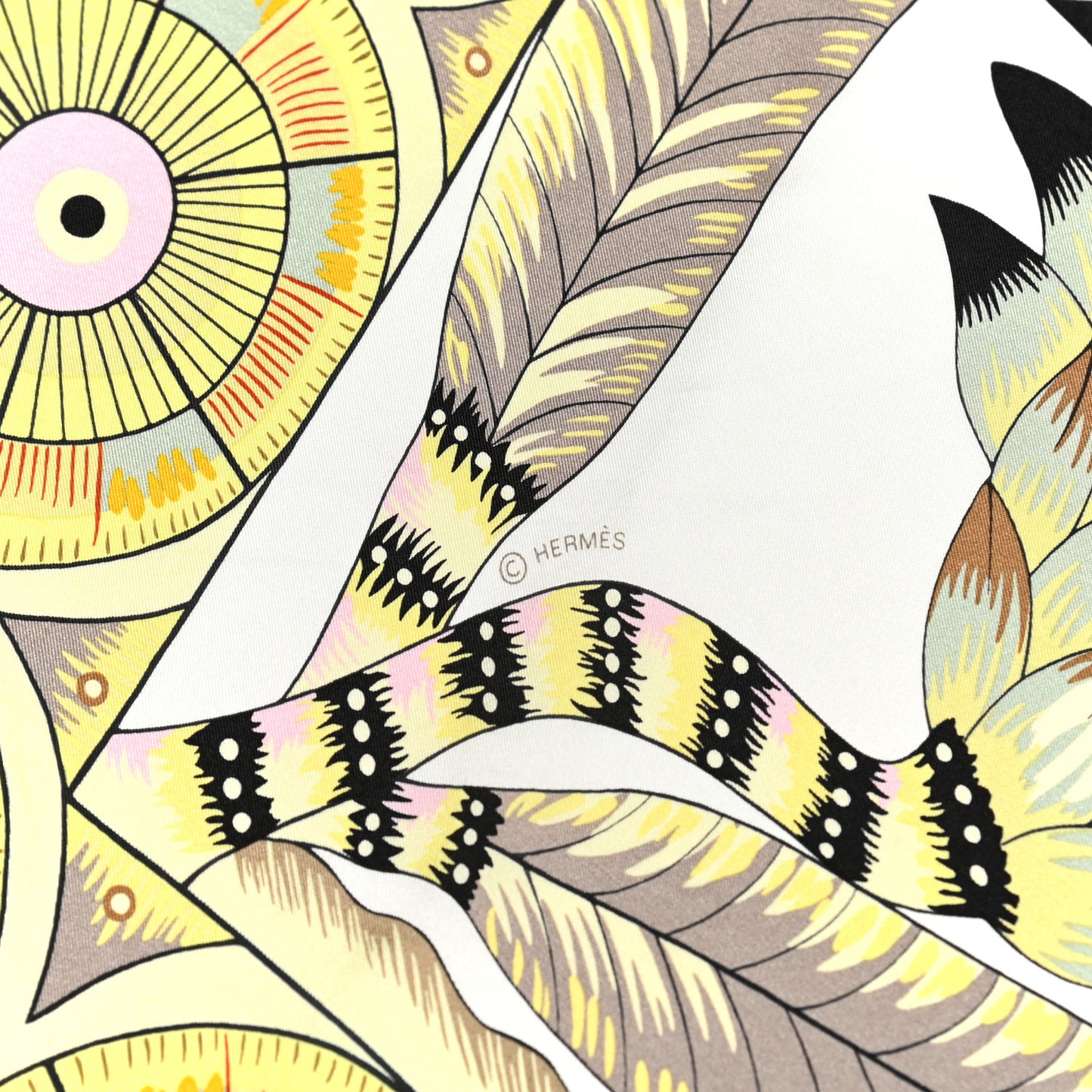 Silk The Savana Dance Wash 140 Scarf White Jaune Soufre