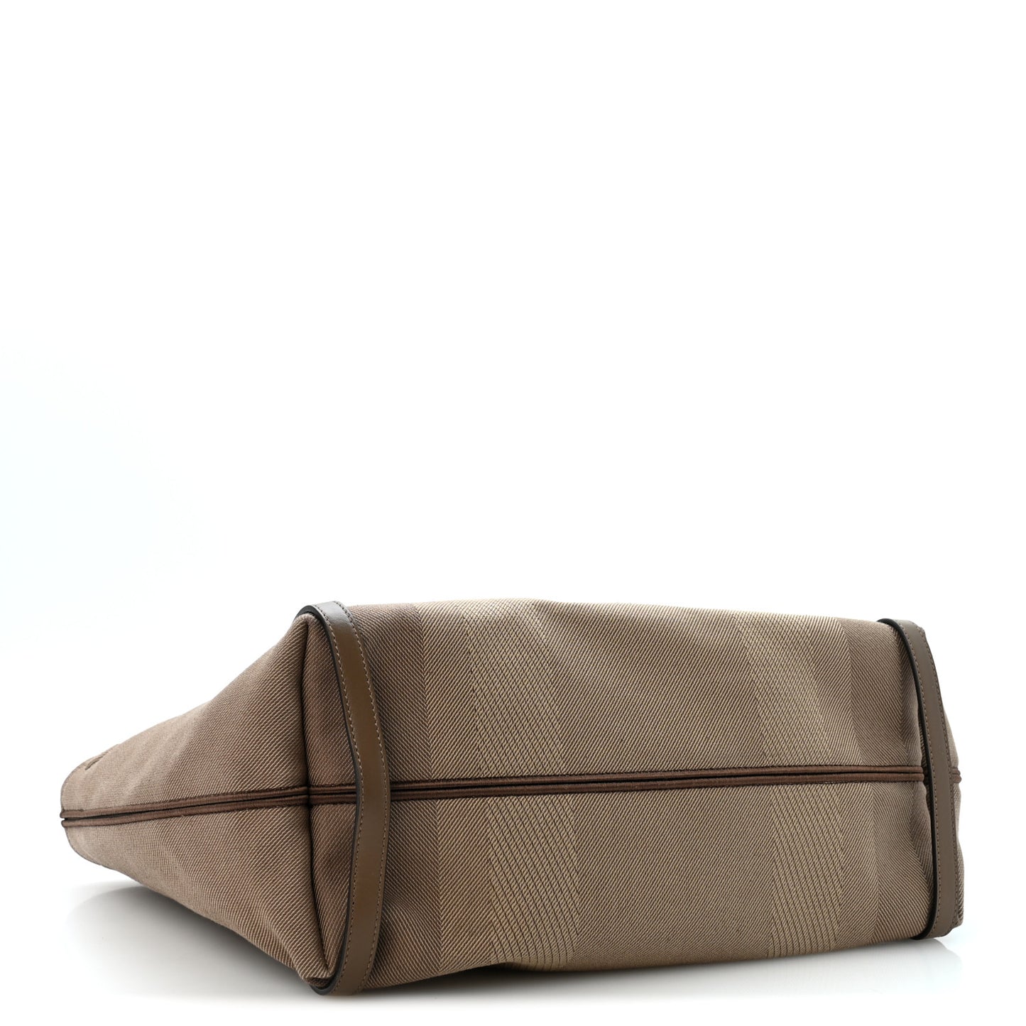 Canvas Calfskin Medium Logo Carry Tote Deep Taupe