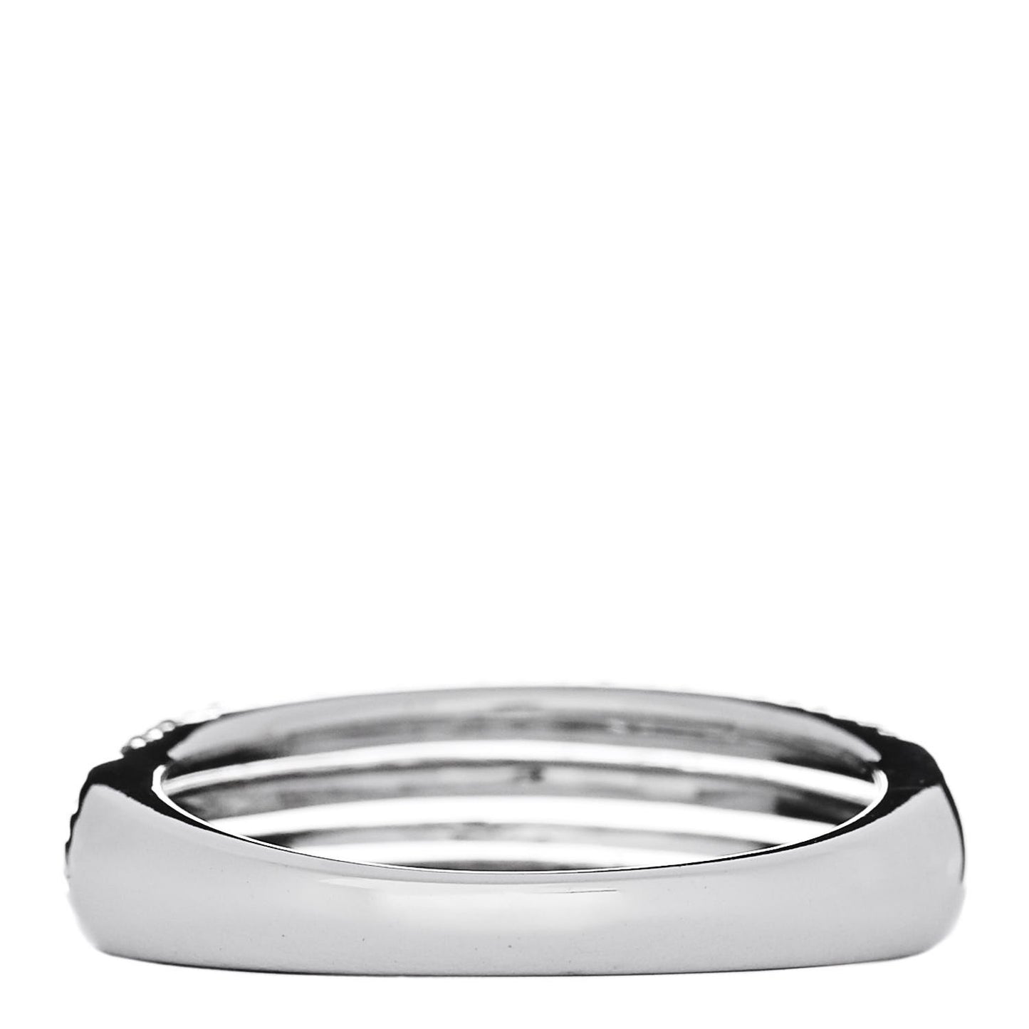 18K White Gold Diamond .24ctw 3 Row Pave Band Ring 53 6.25