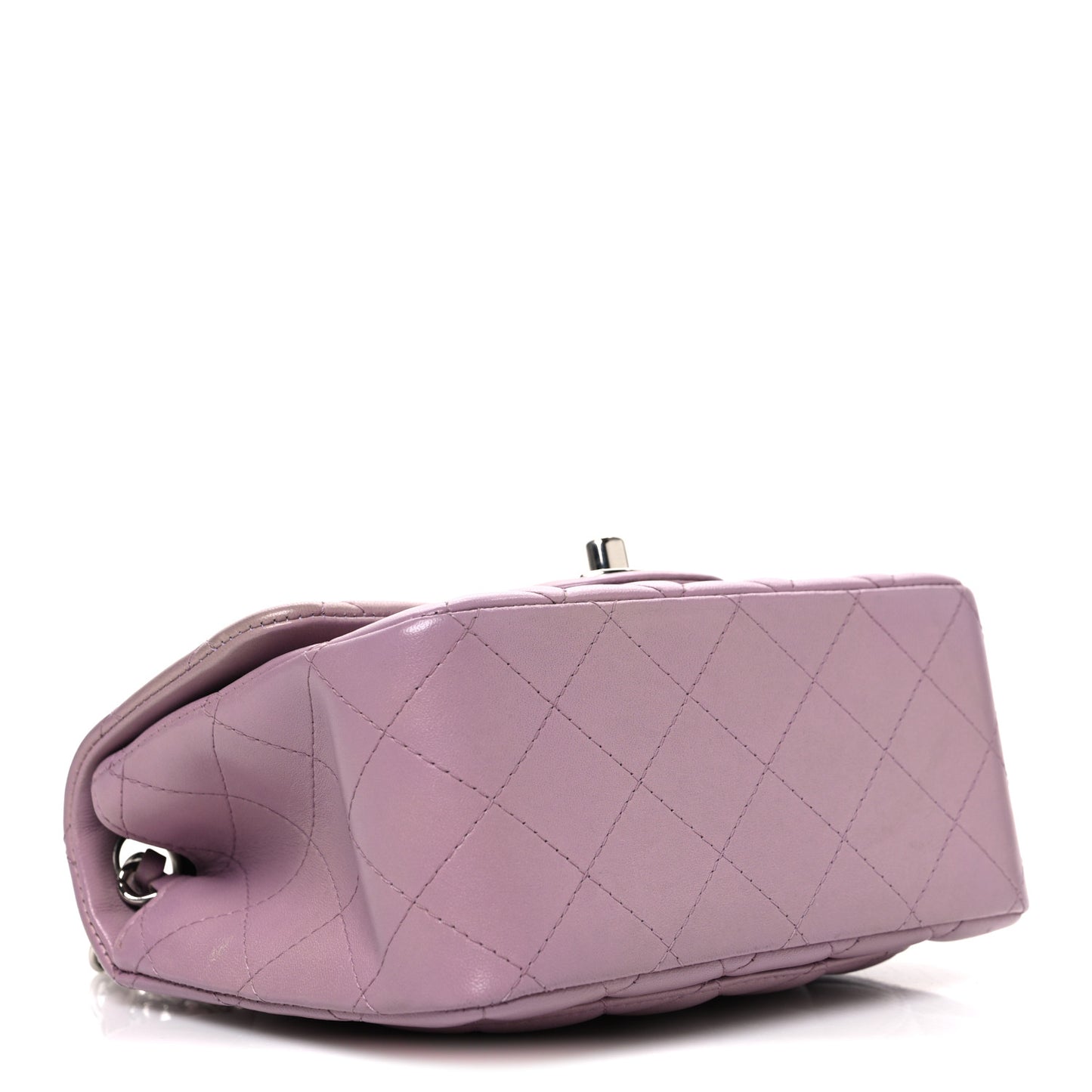 Lambskin Quilted Mini Square Flap Purple