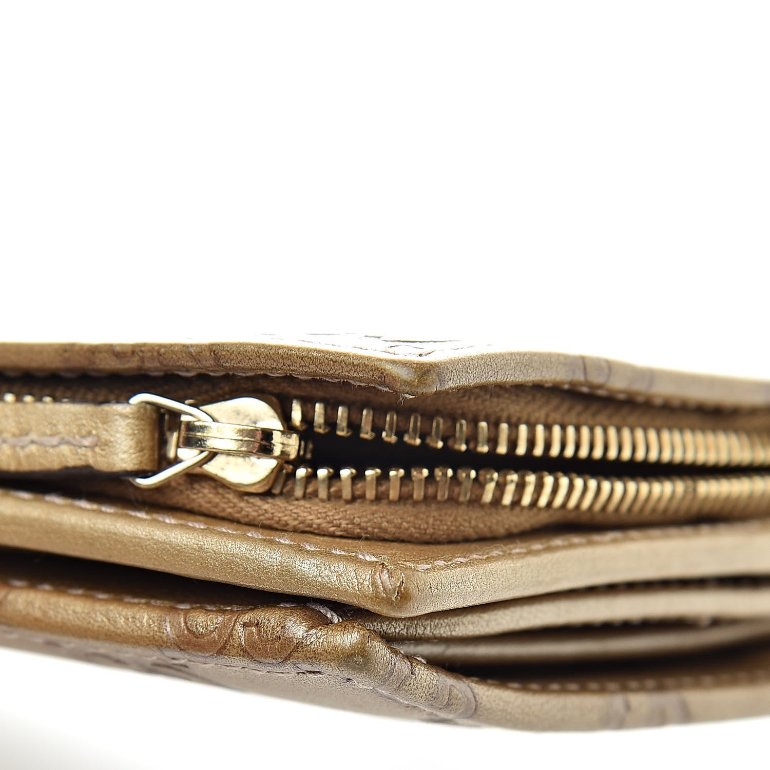 Gucci Metallic Guccissima Abbey Continental Wallet Gold 10 of 11