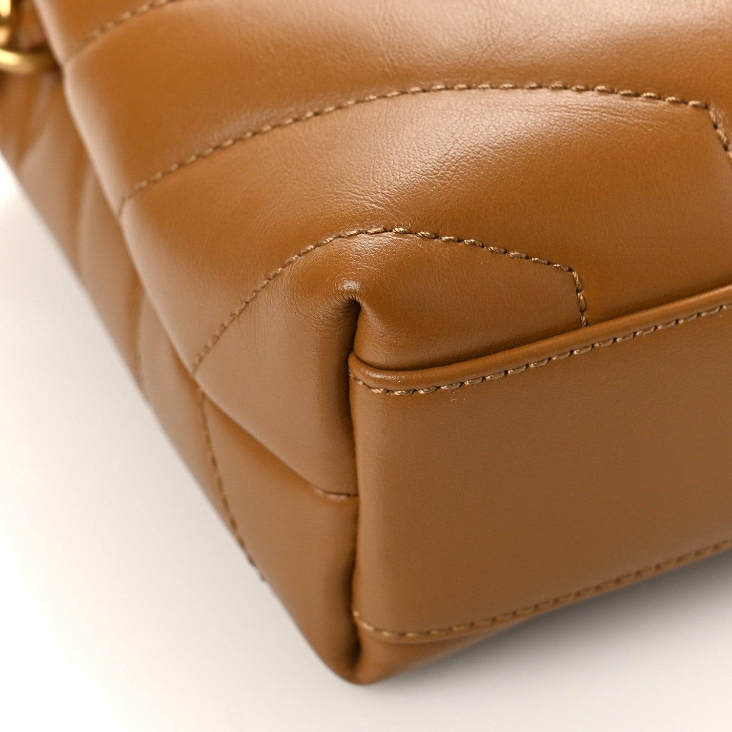 Saint Laurent Calfskin Y Quilted Monogram Toy Loulou Crossbody Bag Dark Natural 7 of 9