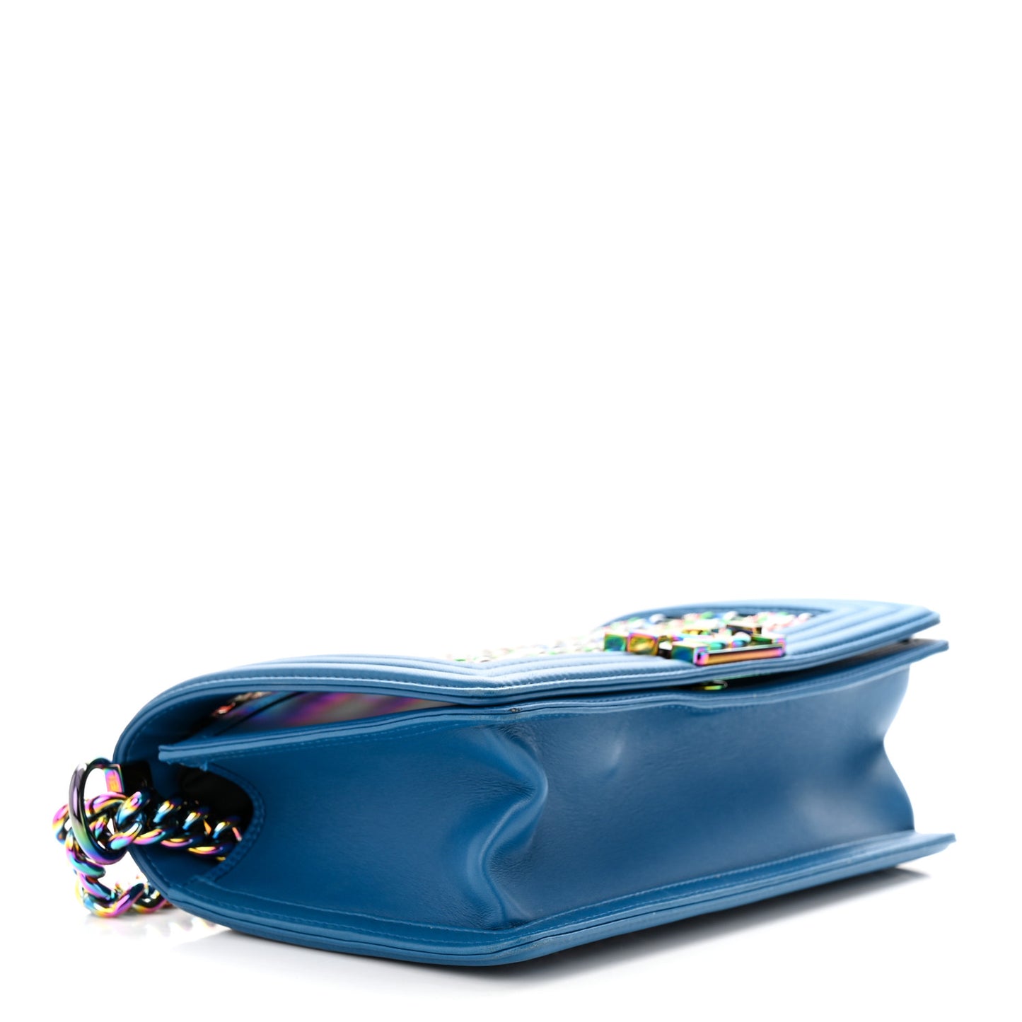 PVC Thread Woven Medium Boy Flap Dark Blue